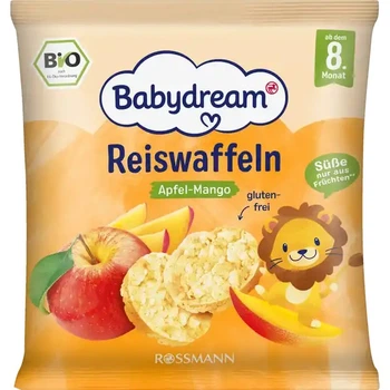 Babydream bio, рисовые коржики с яблоком и манго с 8 месяцев 35 гр