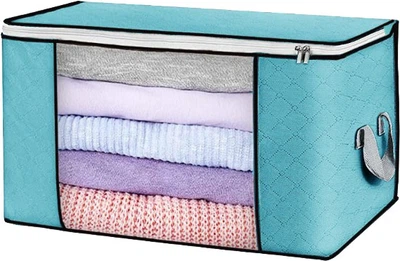 Коробка складна Stenson WHW64803-44 XL для зберігання речей 60 x 40 x 35 см Блакитна