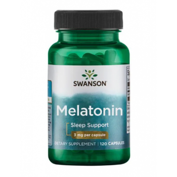 Swanson Melatonin 3 mg 120 caps мелатонін Swanson 3 мг для підтримки режиму сну, легшого засинання та спокійного відпочинку