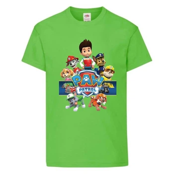Футболка детская Щенячий патруль (Paw Patrol) светло-зеленая (puppies-2-green) размер 104 см