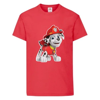 Футболка детская Щенячий патруль (Paw Patrol) красная (marshal-red) размер 104 см