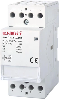 Модульний контактор E.NEXT e.mc.220.2.40.2 NO, 2р, 40А, 2NO, 220 В p005003