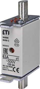 Предохранитель NH-000/gG 63A 500V KOMBI ETI (4181212)
