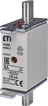 Предохранитель NH-000/gG 6A 500V KOMBI ETI (4181203)