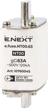 Запобіжник плавкий E.NEXT e.fuse.NT00.63, габарит 00, 63А i0760045
