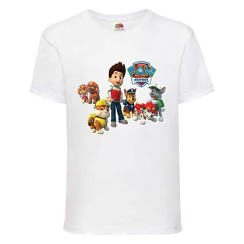 Футболка дитяча Щенячий патруль (Paw Patrol) всі цуценята біла розмір 104 см