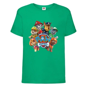 Футболка детская Щенячий патруль (Paw Patrol) зеленая (all-puppies-green) размер 116 см