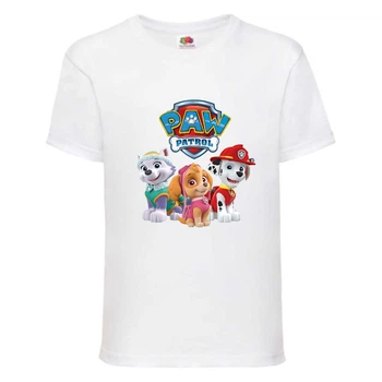 Футболка дитяча Щенячий патруль (Paw Patrol) Скай, Еверест, Маршал біла 104 см