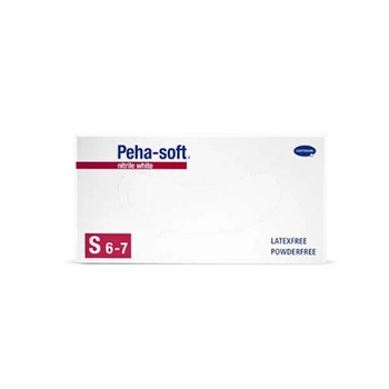 Рукавички нітрилові одноразові Hartmann Peha-Solf Nitrile White Powderfree Small Size 100 шт (4052199000190)