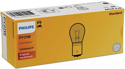 Автолампа вказівна Philips 12496 PY21W 12V (BAU15s) Amber (шт.)