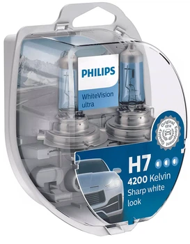 Автолампа Philips Н7/W5W 12972 WVU 12V WhiteVision ultra +60% (4200K) (блістер) (шт.)