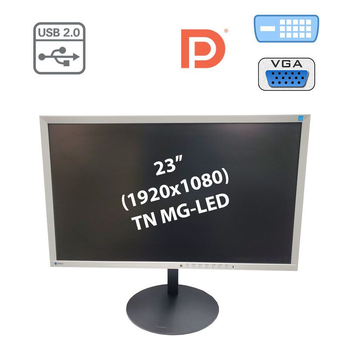 Монитор Eizo FlexScan EV2316W / 23" TN MG-LED / DVI-D, VGA, DP, USB-Hub, Audio Ports / Flicker-free / встроенные колонки 2х 1W б/у