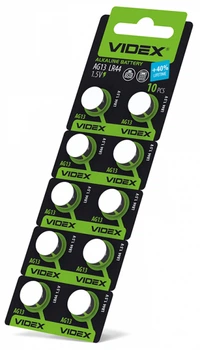 Батарейка годинникова Videx AG13/LR44 BLISTER CARD 10 шт