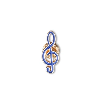 Брошь-значок унисекс BROCHE бижутерия Музыка Скрипичный ключ синяя BRGV113666