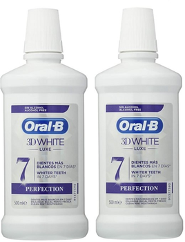 Zestaw płynów do płukania ust do wybielania zębów Oral-B Mouthwash Bucal 3d White Luxe 2x500 ml (4210201207986)