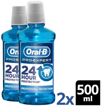 Zestaw płynów do płukania ust Oral-B Pro-Expert Mouthwash Professional Protection 500 ml Set 2 Pieces (4084500946996)
