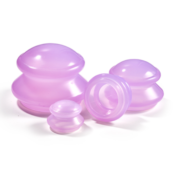 Набор силиконовых массажных банок для тела 6,5-5,2-4-2,5 см 4FIZJO Розовый (2000001960851)