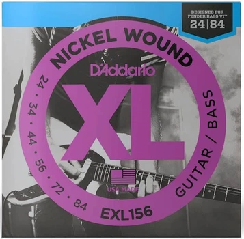 Струны для электрогитары D'Addario EXL156 XL Nickel Wound Fender Bass VI (24-84)