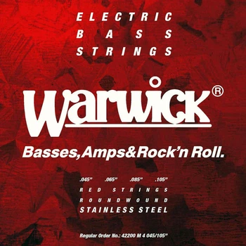 Струны для бас-гитары WARWICK 42200 RED Stainless Steel Medium 4-String (45-105)