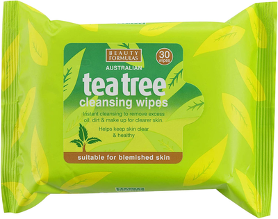 Oczyszczające chusteczki do twarzy tea tree Beauty Formulas 30szt. (5012251011860)