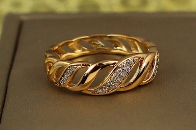Кільце Xuping Jewelry різні хвилі р 16 золотисте