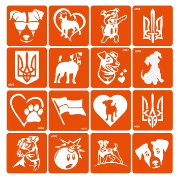 Набор трафаретов для био-тату Fresh Tattoo "Пес Патрон" (pes-patron-16)
