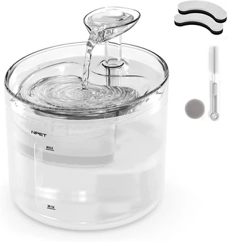 Фонтан-поилка для кошек и собак NPET WF100 1.6L с фильтром, Белый (091-WHITE)
