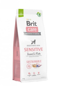 Корм Brit Care Dog Sustainable Sensitive Insect and Fish сухий з рибою та білком комах для дорослих собак з чутливим травленням та шкірою 12 кг (172189)
