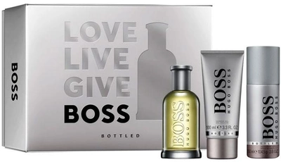 Zestaw Hugo Boss Christmas Boss Bottled Eau De Toilette Spray 100 ml + Żel pod prysznic 100 ml + Dezodorant 150 ml (3616303428440)