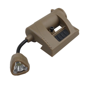 Ліхтарик для тактичного шолома світлодіодний (3 режими) WOSPORT + батарейка у подарунок