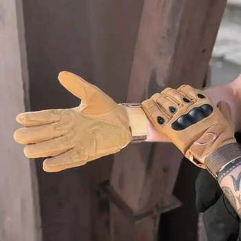 Тактические перчатки с закрытыми пальцами L, Песочный