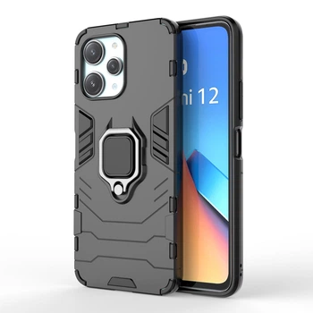 Чехол Iron Ring для Xiaomi Redmi 12 бампер противоударный с подставкой Black