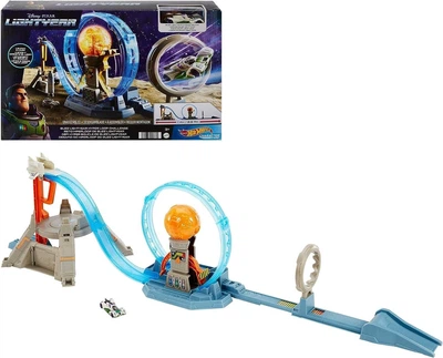 Игровой набор Hot Wheels Disney Pixar Buzz Lightyear Hyper Loop Challenge, машинка с персонажем Базз Лайтер История игрушек