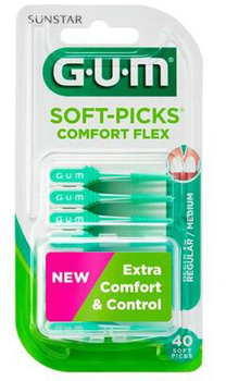 Szczoteczki do zębów GUM Soft Picks Comfort Flex Reg Mint 40 szt (7630019903622)