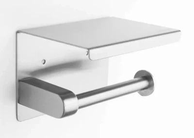 Держатель туалетной бумаги Primo TP01 металлический с полкой - Matte Silver Primo TP01-MATTE-SLV серебряный