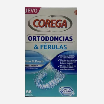 Tabletki czyszczące do protez i aparatow ortodontycznych Corega Orthodontics & Splints 66 Tablets (5054563106018)