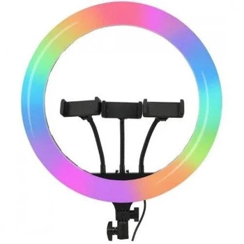 Світлодіодна кільцева лампа F133/1 RGB 45 см (3 кріплення) (пульт) (сумка)