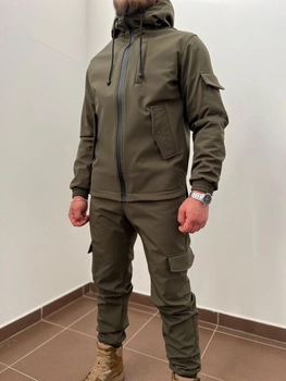 Тактический водоотталкивающий костюм из материала Softshell (куртка+штаны) L, Хаки
