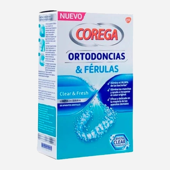 Таблетки для очищення зубних протезів і брекетів Corega Orthodontics & Splints 36 таблеток (5054563106056)