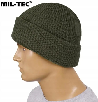 Зимова шапка утеплена з відворотом, оливка MIL-TEC Thinsulate 12131001