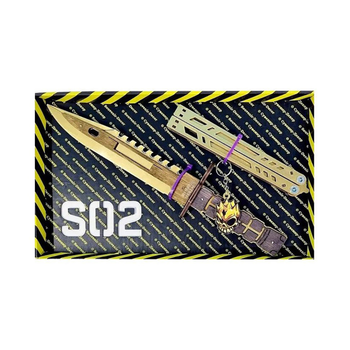 Набір ножів сувенірних дерев'яних SO-2 "МЕТЕЛИК LEGASY and M-9 BAYONET GOLD" Сувенір-Декор SO2-2-B