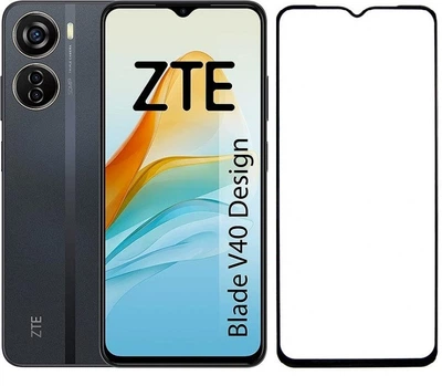 Защитное стекло LUX для ZTE Blade V40 Design черный Full Сover Full Glue 0,3 мм