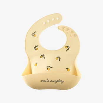 Слинявчик силіконовий Kiddie Widdie з кишенькою Lemon Season Жовтий