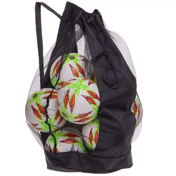 Сетка сумка для мячей Zelart Football Bag Action 1079 на 15 мячей размер 48х25х86см Black