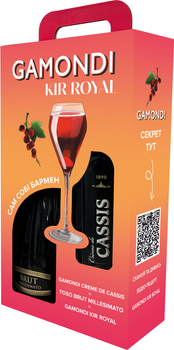 Набір Лікер Gamondi Creme de Cassis 1 л 15% + Ігристе вино Toso Brut Millesimato 0.75 л (0791163785681)
