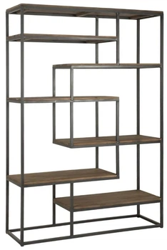 Дизайнерський Стелаж в стилі Loft Design 180x40x200h Чорний/Дерево ATL074
