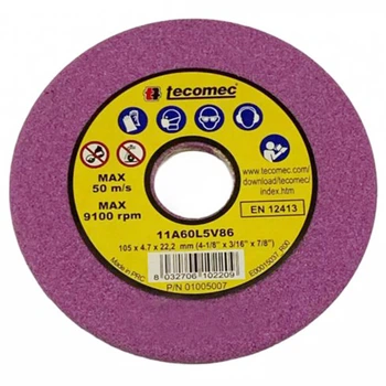 Круг заточной Tecomec 105*22*4,7 (розовый) оригинал, арт.shlif050