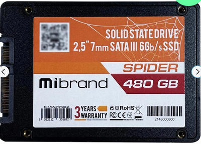 Накопичувач SSD 2.5" 480GB Mibrand (MI2.5SSD/SP480GB)