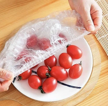 Універсальні пакети на гумці для зберігання продуктів у холодильнику кришка-чохол на тарілку (набір 200 шт.)