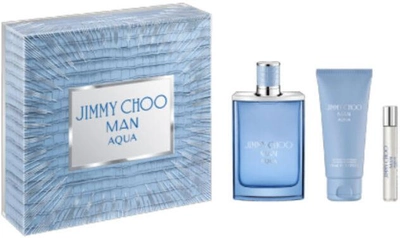 Zestaw Jimmy Choo Man Aqua Eau De Toilette Spray 100 ml + Perfumowany spray 7.5 ml + Balsam po goleniu 100 ml (3386460138390)